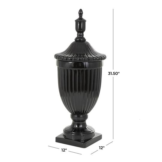 Black Ceramic Decorative Jar